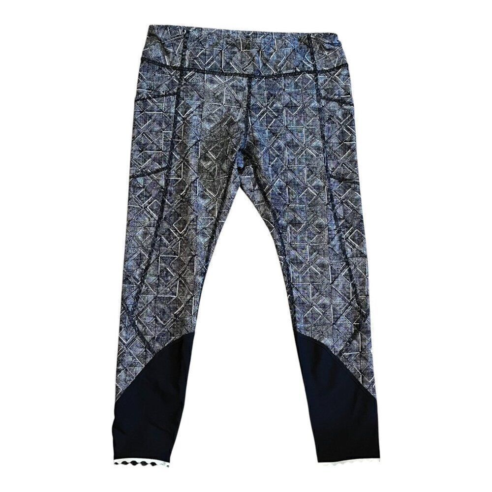 Lululemon Athletica Inspire Tight Black White Leggings Size 10